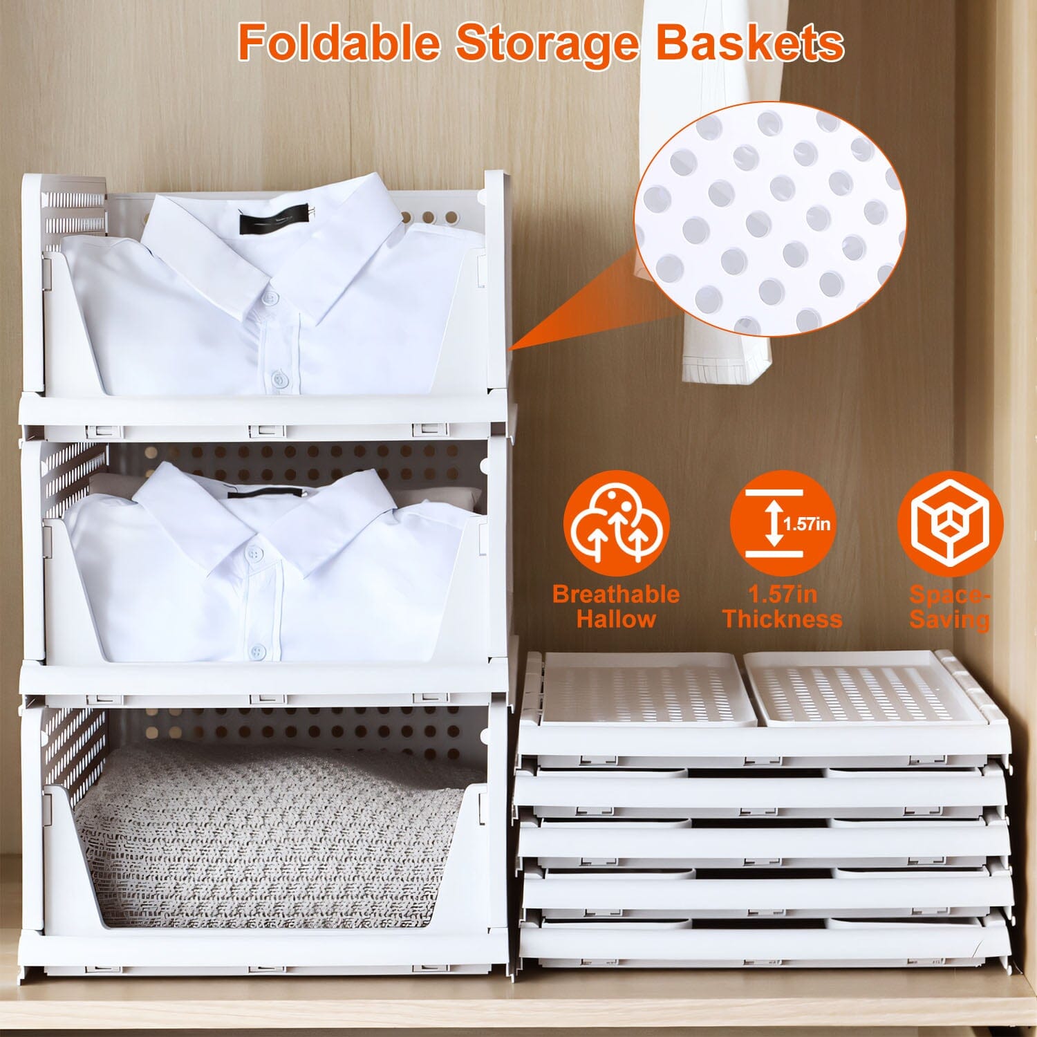 4-Packs: Plastic Storage Box Closet Organizer Foldable Storage with Slide Rail Push-Pull __stock:50 Closet & Storage refund_fee:1800
