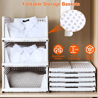 4-Packs: Plastic Storage Box Closet Organizer Foldable Storage with Slide Rail Push-Pull __stock:50 Closet & Storage refund_fee:1800
