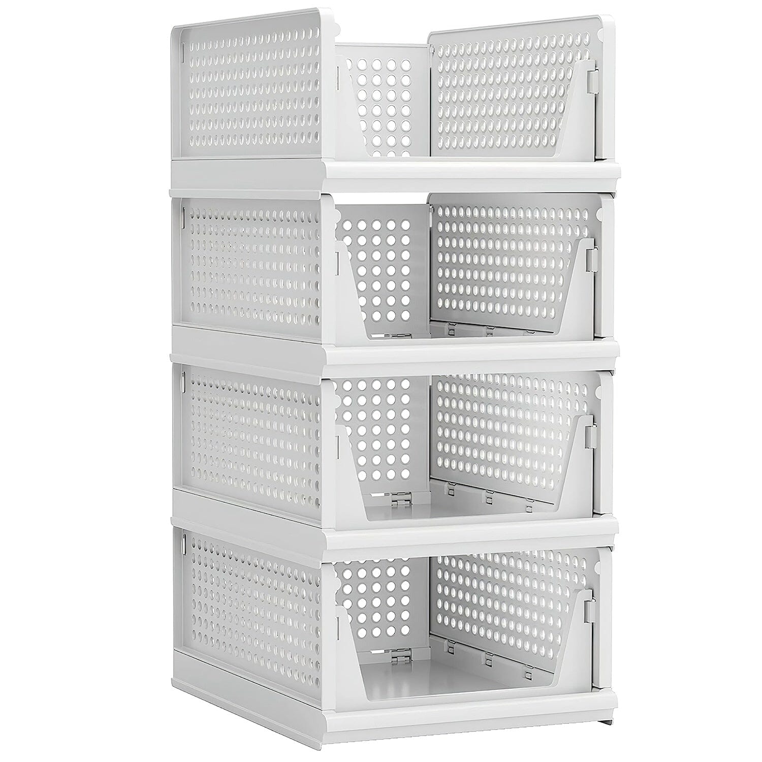 4-Packs: Plastic Storage Box Closet Organizer Foldable Storage with Slide Rail Push-Pull __stock:50 Closet & Storage refund_fee:1800