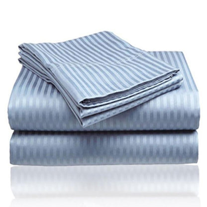 4-Piece: 1800 Series Brushed Microfiber Dobby Striped Sheet Set Light Blue __label2:BOGO 30% OFF Bedding refund_fee:1200