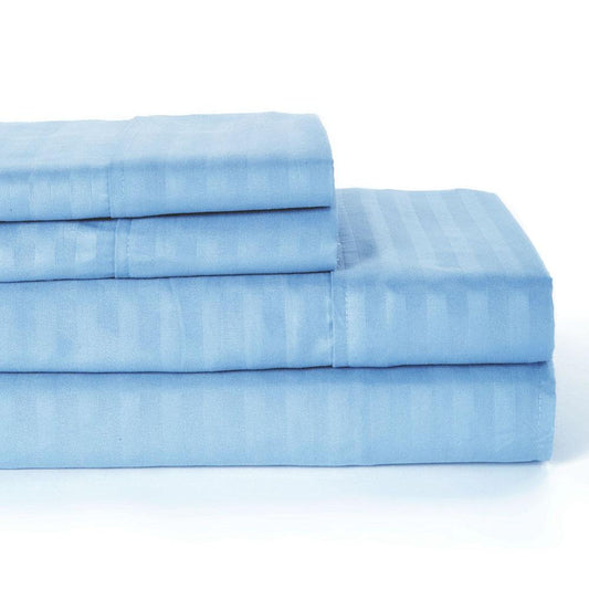 4-Piece: Lux Decor Collection Stripe Sheet Set Blue __label2:BOGO 30% OFF __stock:50 Bedding refund_fee:1200