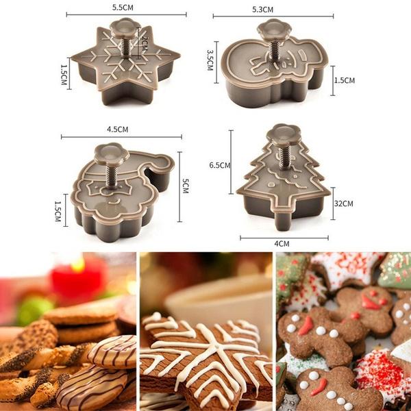 4-Piece: Plastic Cookie Baking Moulds Kitchen & Dining refund_fee:800