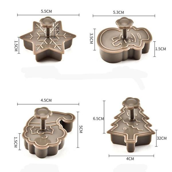 4-Piece: Plastic Cookie Baking Moulds Kitchen & Dining refund_fee:800