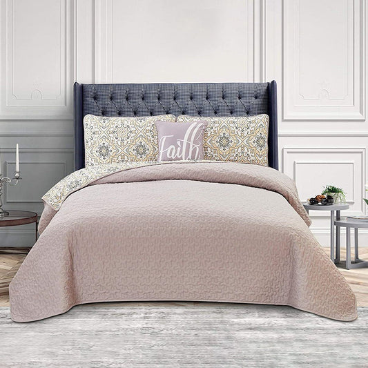 4-Piece: Reversible Quilt Set - Assorted Styles __label2:BOGO 30% OFF __stock:50 Bedding refund_fee:1200