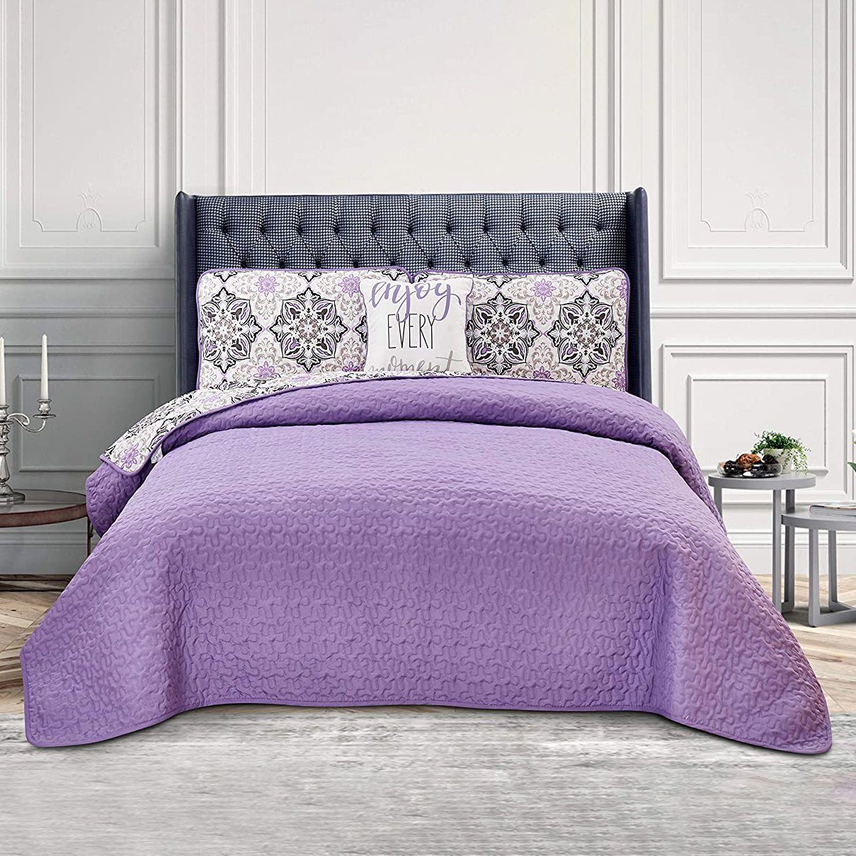 4-Piece: Reversible Quilt Set - Assorted Styles __label2:BOGO 30% OFF __stock:50 Bedding refund_fee:1200