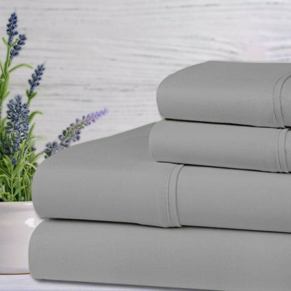 4-Piece Set: Bamboo Lavender Infused Scented Sheet Set Silver __label2:BOGO 30% OFF __stock:150 Bedding refund_fee:1200