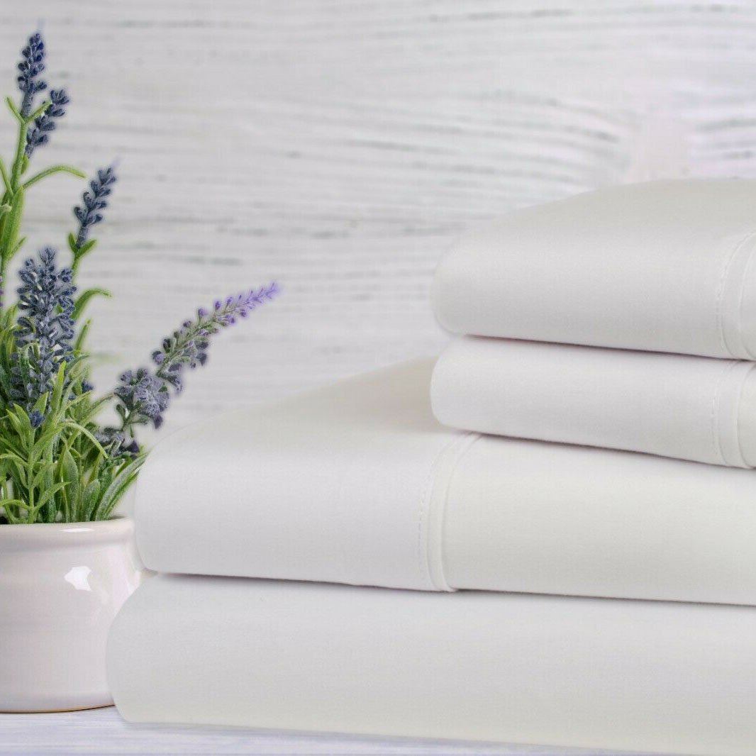 4-Piece Set: Bamboo Lavender Infused Scented Sheet Set White __label2:BOGO 30% OFF __stock:150 Bedding refund_fee:1200