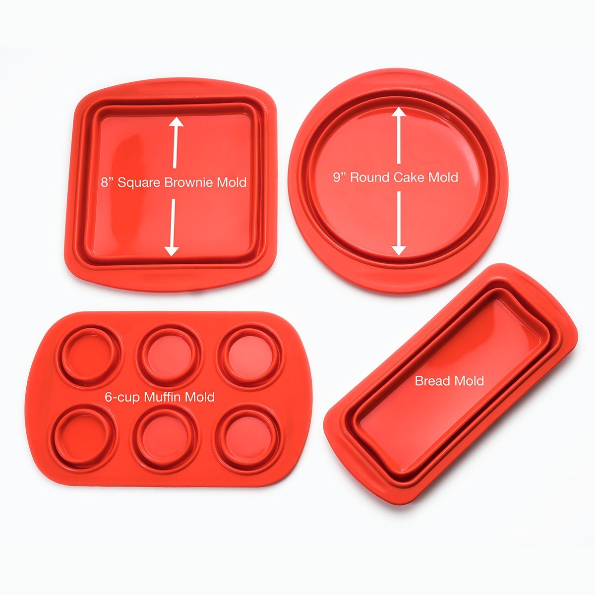 4-Piece Set: Collapsible Silicone Bakeware __stock:250 Kitchen & Dining refund_fee:800