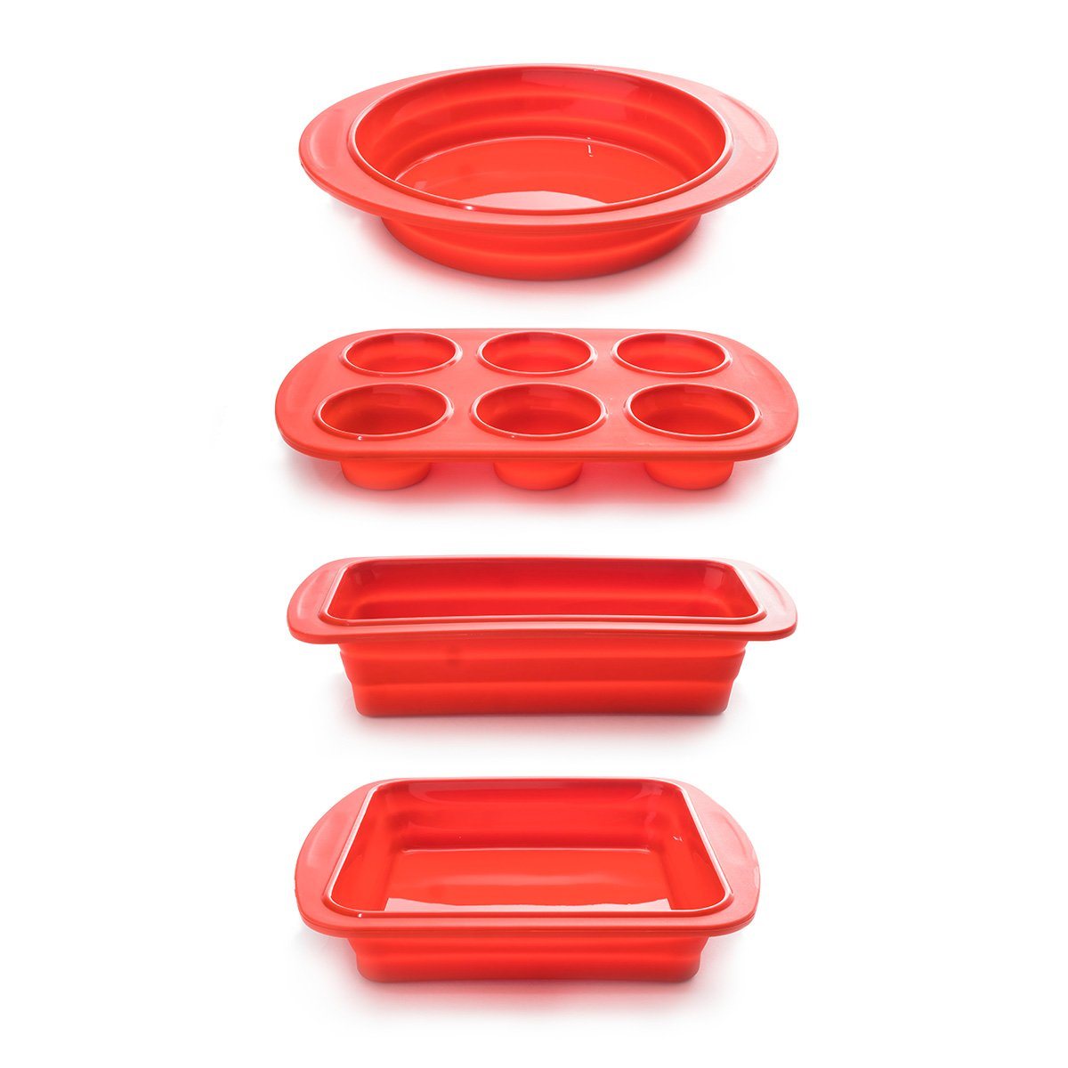 4-Piece Set: Collapsible Silicone Bakeware __stock:250 Kitchen & Dining refund_fee:800