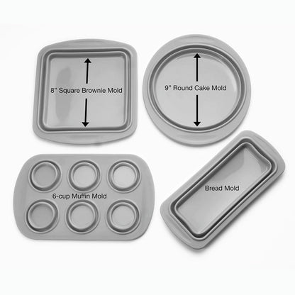 4-Piece Set: Collapsible Silicone Bakeware __stock:250 Kitchen & Dining refund_fee:800