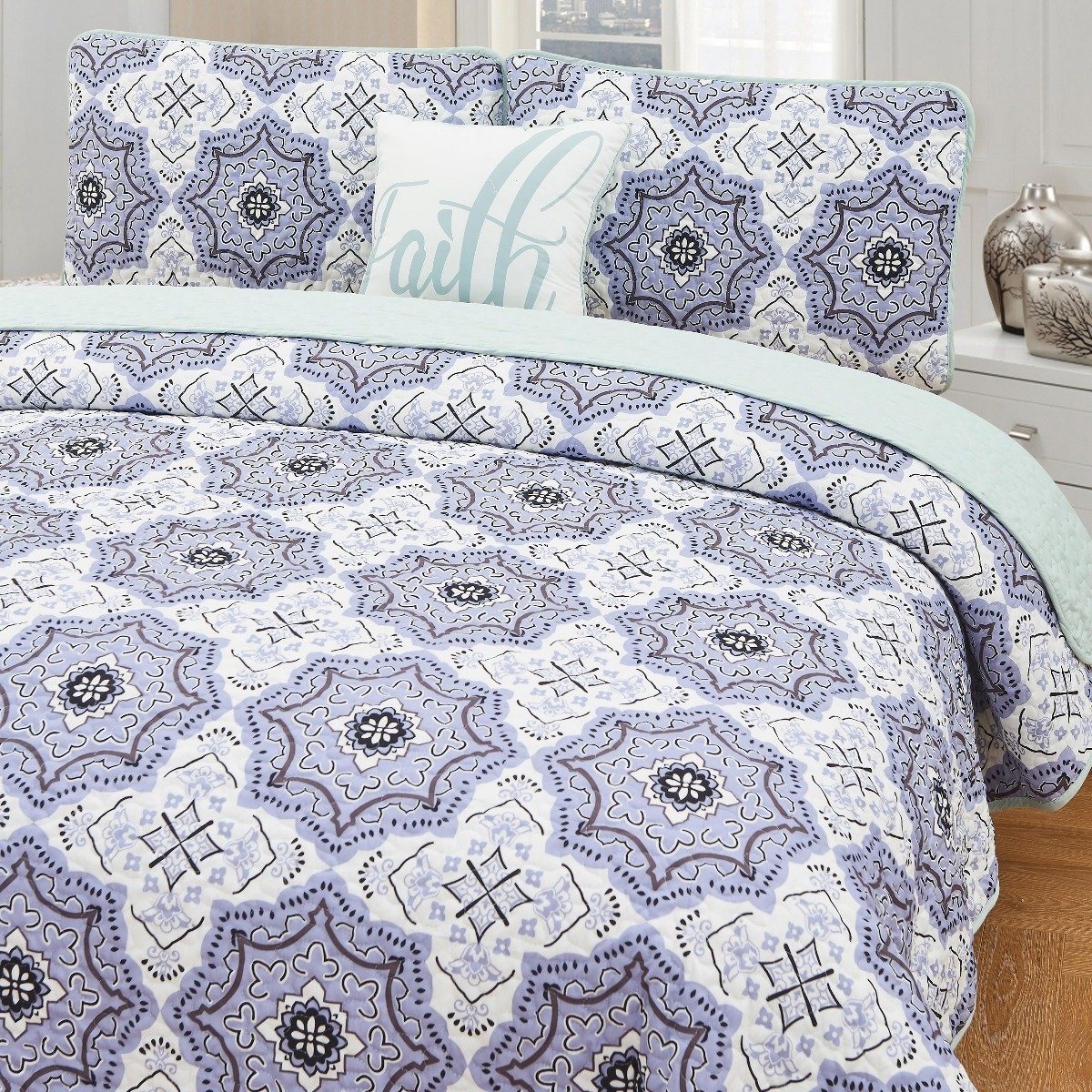 4-Piece Set: Printed Pattern Quilt Set King No. 3 __label2:BOGO 30% OFF __stock:50 Bedding refund_fee:1200