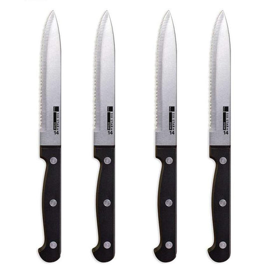 4-Piece Set: Steak Knife Set Stainless-Steel Serrated Blades Kitchen & Dining refund_fee:800