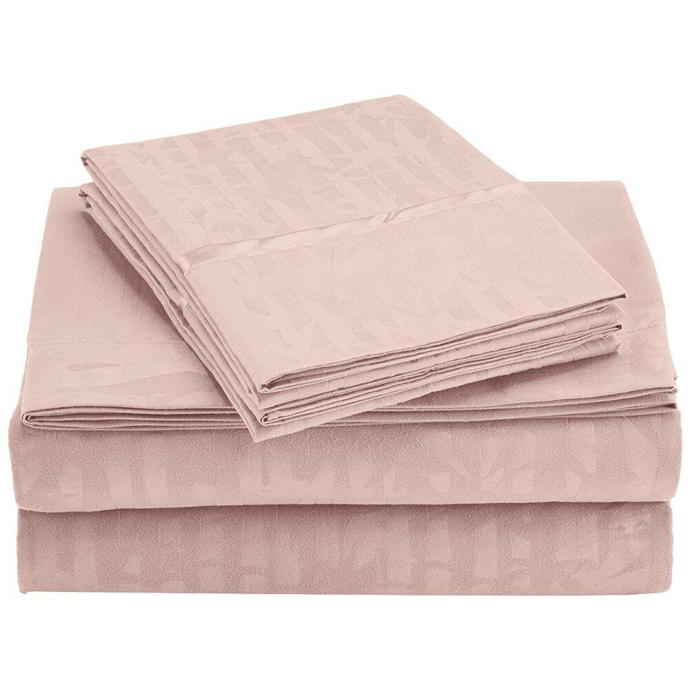 4-Piece Set: Super-Soft 1600 Series Bamboo Embossed Bed Sheet Champagne __label2:BOGO 30% OFF __stock:300 Bedding refund_fee:1200