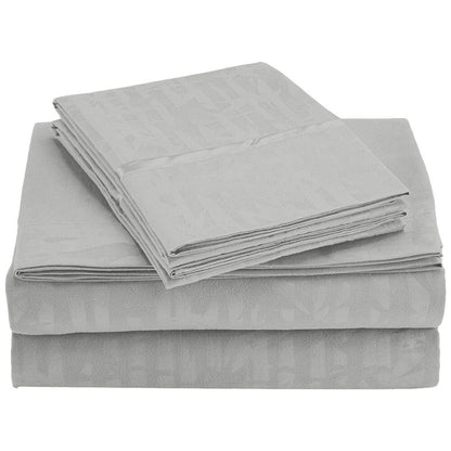 4-Piece Set: Super-Soft 1600 Series Bamboo Embossed Bed Sheet White Full __label2:BOGO 30% OFF __stock:300 Bedding refund_fee:1200