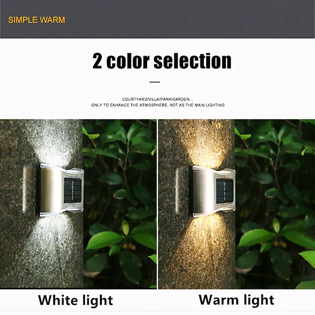 4-Piece: Solar Outdoor 6 LED Waterproof Wall Lights __stock:200 Outdoor Lighting refund_fee:1200 Warranty