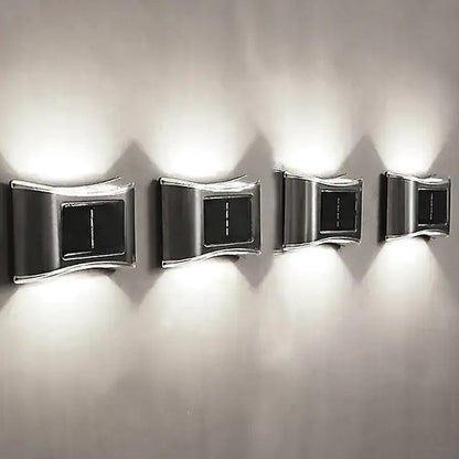 4-Piece: Solar Outdoor 6 LED Waterproof Wall Lights White __stock:200 Outdoor Lighting refund_fee:1200 Warranty