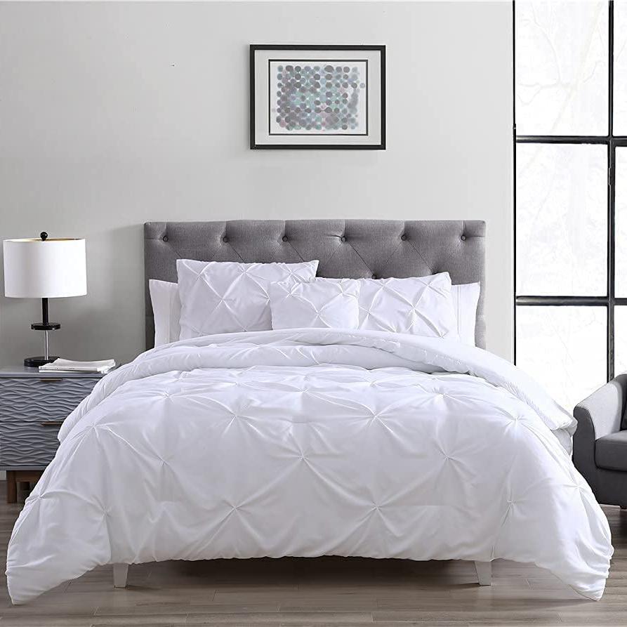 4-Piece: The Nesting Company Spruce Pinch Pleat Bedding Collection Comforter Set White __label2:BOGO 30% OFF __stock:250 Bedding refund_fee:1800