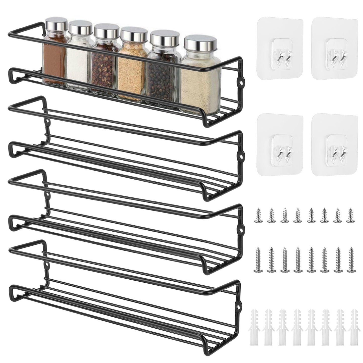 4-Piece: Wall Mount Spice Racks __stock:50 Kitchen & Dining refund_fee:1200