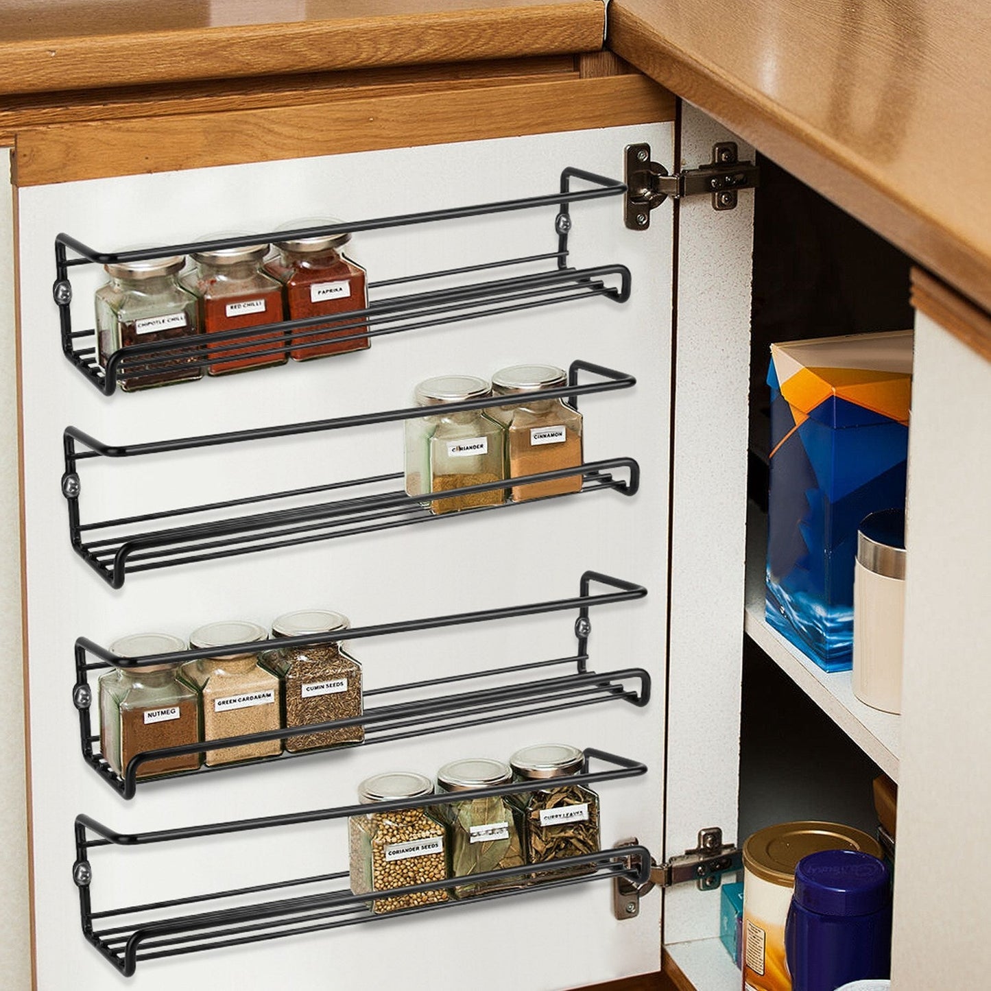 4-Piece: Wall Mount Spice Racks __stock:50 Kitchen & Dining refund_fee:1200