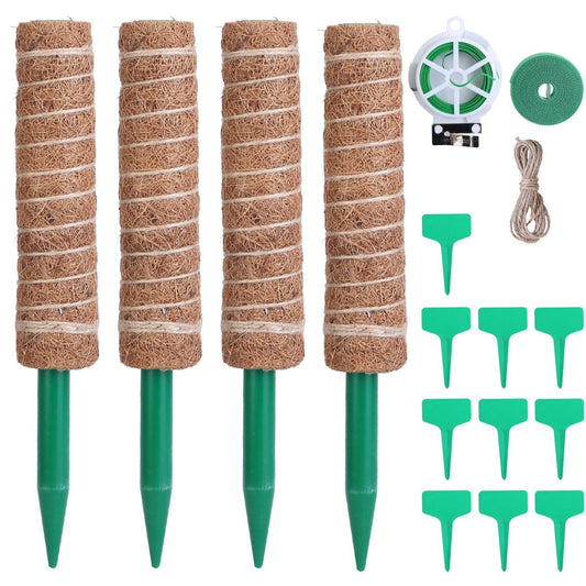 4-Pieces: Coco Coir Extendable Moss Pole for Climbing Plants 32cm __stock:50 Garden & Patio refund_fee:1200