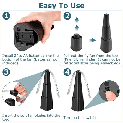 4-Pieces: Fly Repellent Fan Table Top Battery Powered Bug Deterrent __stock:50 Pest Control refund_fee:1200 Warranty