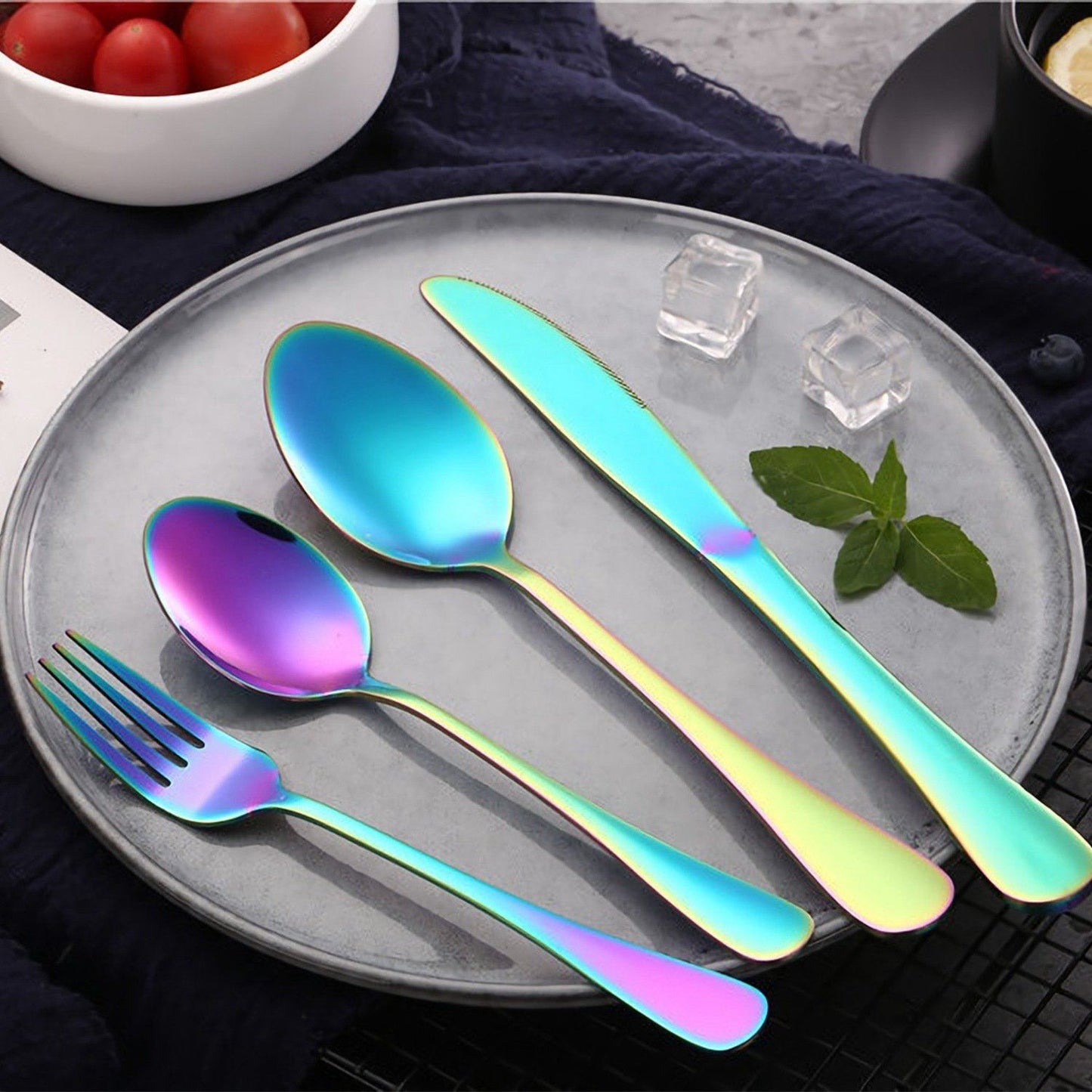 4-Pieces Set: Flatware Stainless Steel Silverware Cutlery Kitchen Set Kitchen & Dining refund_fee:800