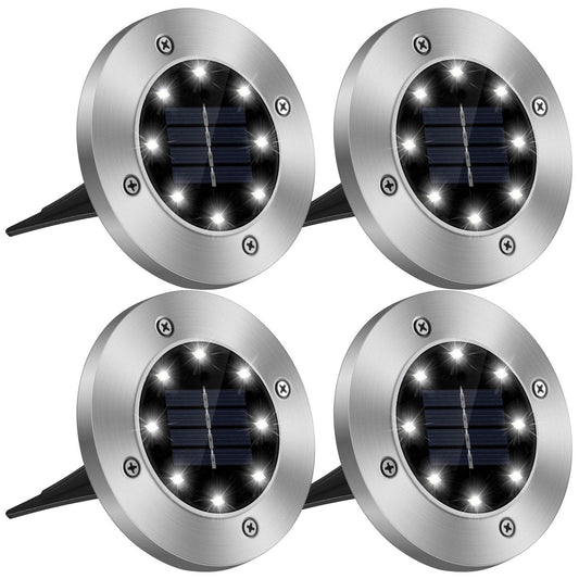 4-Pieces: Solar Powered Ground Light __stock:150 Low stock Outdoor Lighting refund_fee:1200 Warranty