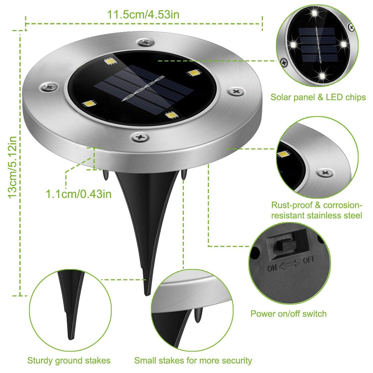 4-Pieces: Solar Waterproof Ground Light __stock:150 Outdoor Lighting refund_fee:1200 Warranty