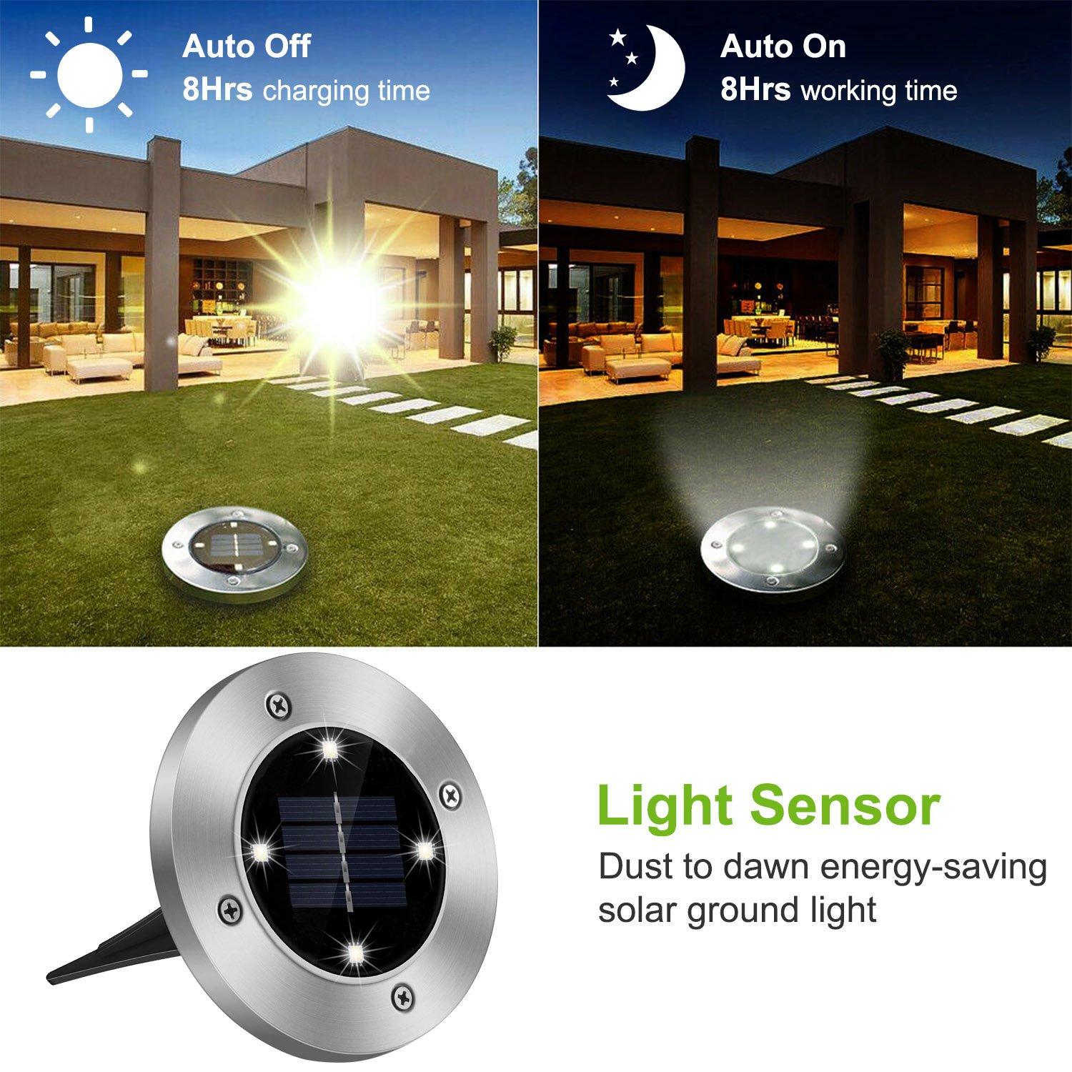 4-Pieces: Solar Waterproof Ground Light __stock:150 Outdoor Lighting refund_fee:1200 Warranty