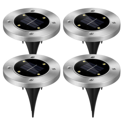 4-Pieces: Solar Waterproof Ground Light __stock:150 Outdoor Lighting refund_fee:1200 Warranty