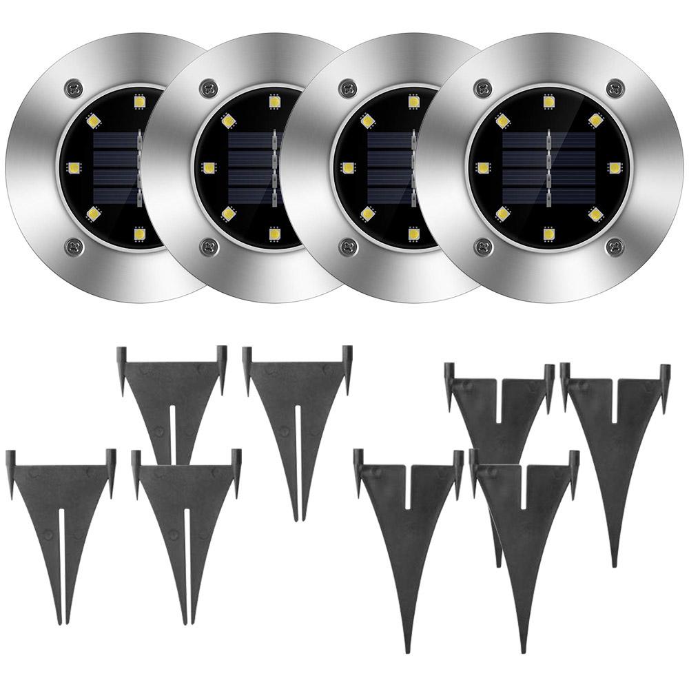 4-Pieces: Solar Waterproof Ground Light __stock:150 Outdoor Lighting refund_fee:1200 Warranty