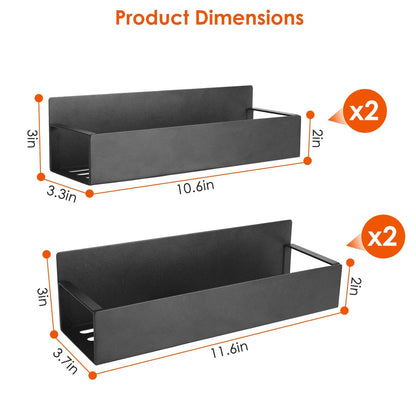 4-Pieces: Spice Rack Strong Magnetic Seasoning Storage Shelf with 8 Removable Hooks __stock:50 Kitchen & Dining refund_fee:1200