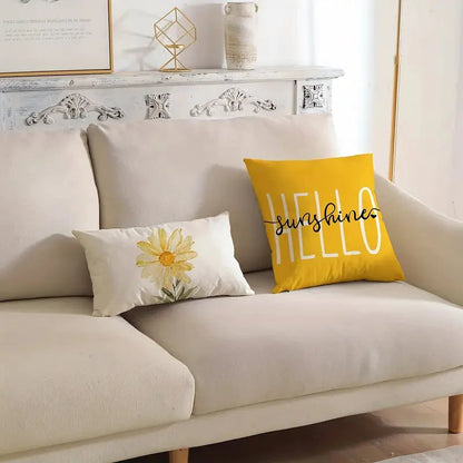 4-Pieces: Summer Flowers Printed Throw Pillow Cover Cushion Pillow Case __stock:200 Furniture and Décor refund_fee:1200