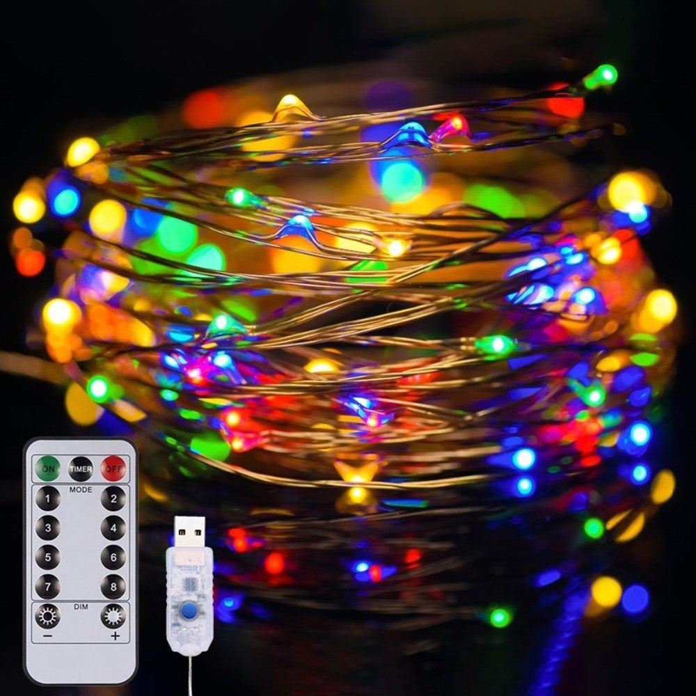 40 Ft. USB Waterproof Remote Control LED Christmas String Lights with 8 Modes refund_fee:800 String & Fairy Lights Warranty