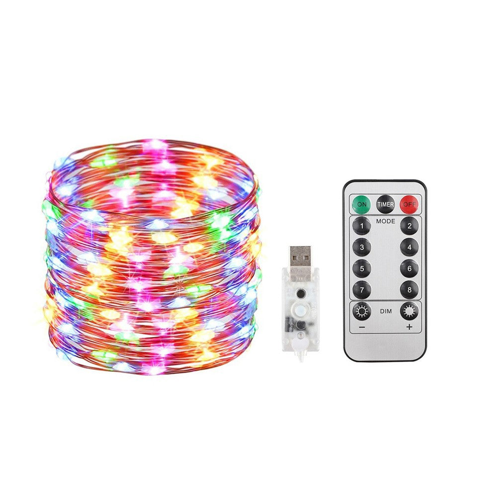 40 Ft. USB Waterproof Remote Control LED Christmas String Lights with 8 Modes refund_fee:800 String & Fairy Lights Warranty