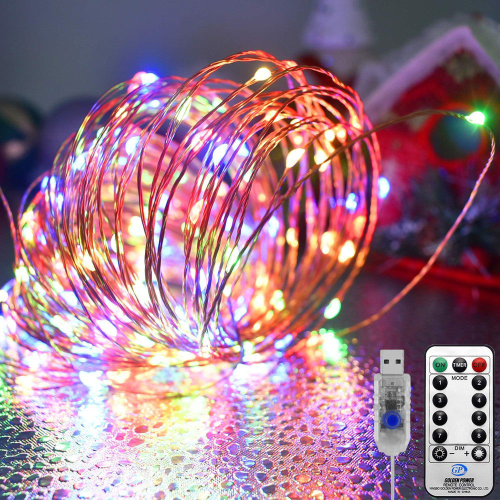 40 Ft. USB Waterproof Remote Control LED Christmas String Lights with 8 Modes refund_fee:800 String & Fairy Lights Warranty