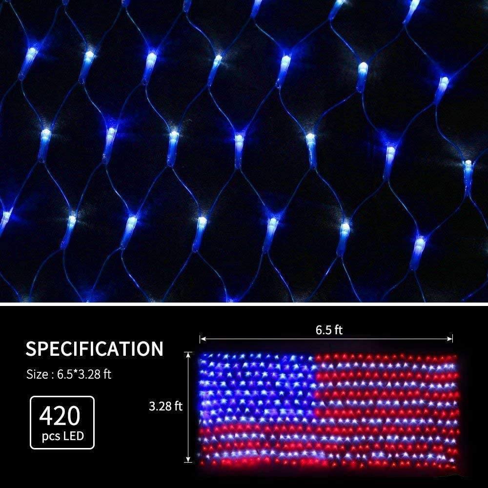 420 LED American Advanced Flag String Lights __stock:200 refund_fee:1200 String & Fairy Lights Warranty