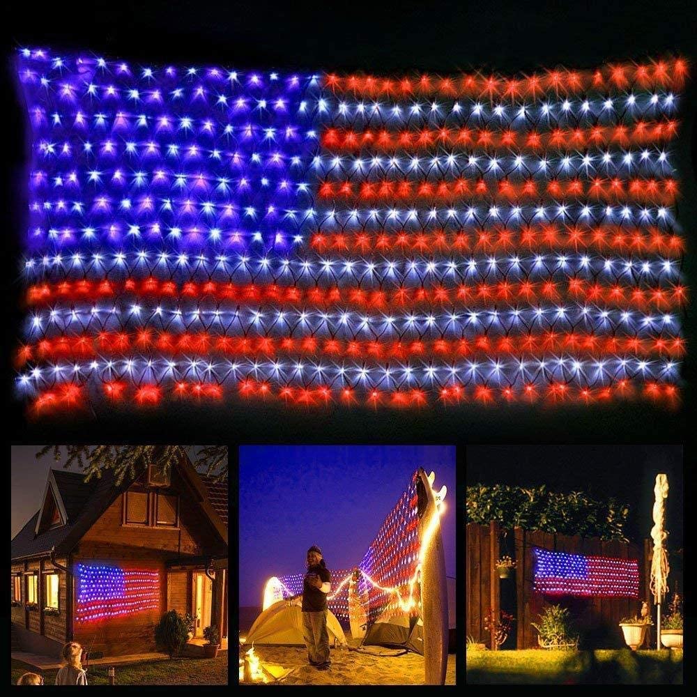 420 LED American Advanced Flag String Lights __stock:200 refund_fee:1200 String & Fairy Lights Warranty