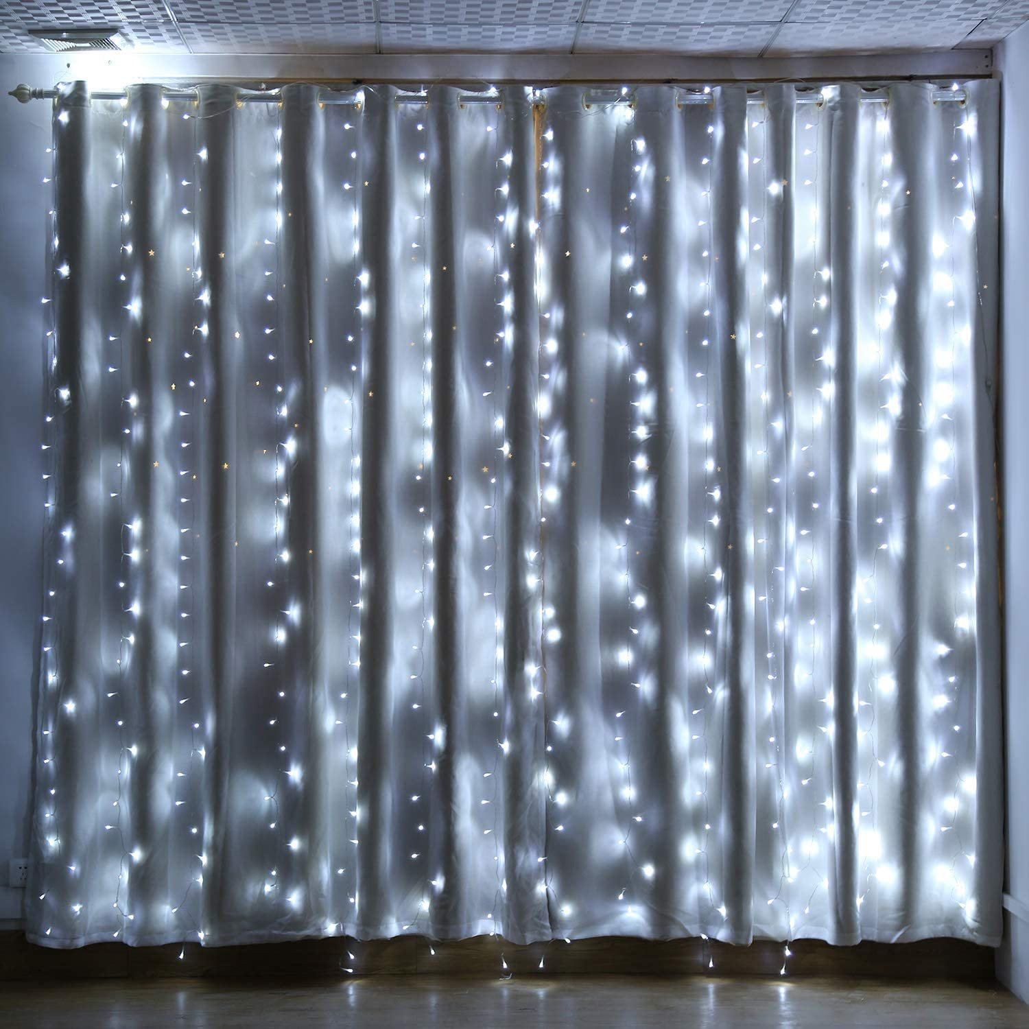 448 LED 6.6 x 19.6 Ft. LED Curtain Lights with 8 Light Modes and Memory Function Holiday refund_fee:1200 String & Fairy Lights Warranty