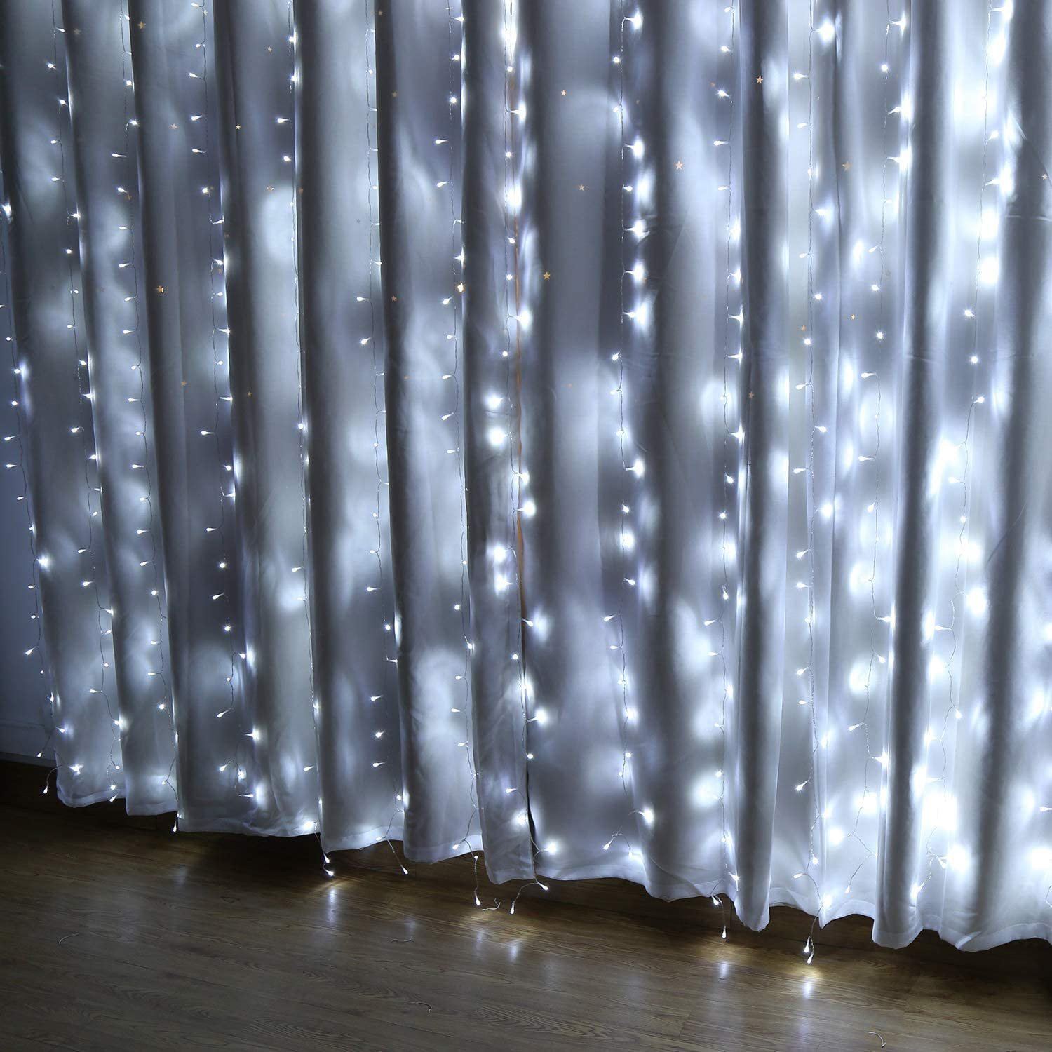 448 LED 6.6 x 19.6 Ft. LED Curtain Lights with 8 Light Modes and Memory Function Holiday refund_fee:1200 String & Fairy Lights Warranty