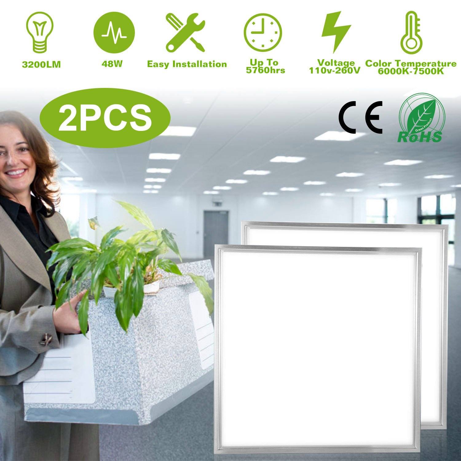 48W 2×2FT LED Panel Light 3200LM __stock:50 Indoor Lighting refund_fee:1800 Warranty