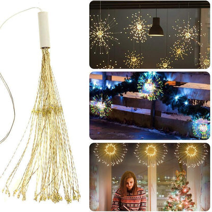 LED Copper Wire Firework Lights, 120 brilliant LED lamp beads decoration Garden & Patio