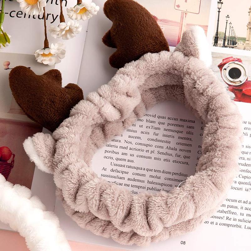 Coral Fleece Hair Band brown elk bathroom