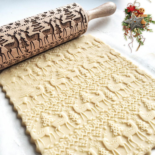 Christmas Embossing Rolling Pin kitchen Kitchen & Dining