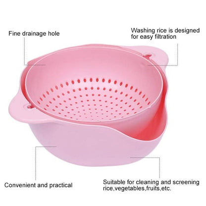 Double-layer Rotating Drain Basket kitchen Kitchen & Dining