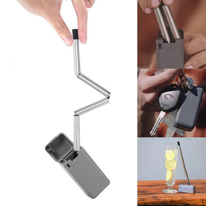 Collapsible Key Chain Straw—Reject plastic, care for the environment kitchen Kitchen & Dining