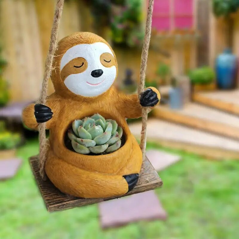 Swing Sloth Flower Pot