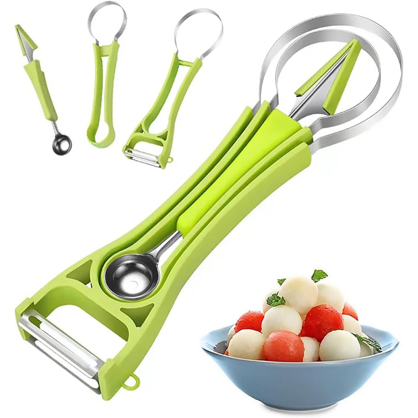 5-in-1 Stainless Steel Fruit Carving Tools Green __stock:200 Kitchen & Dining refund_fee:800