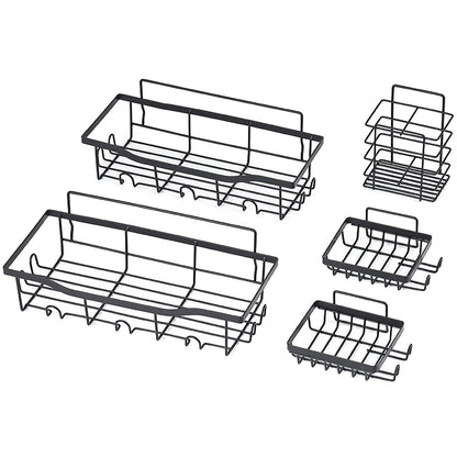 5-Pack: Shower Caddy Shelves with 18 Inbuilt Hooks __stock:50 Bath refund_fee:1200