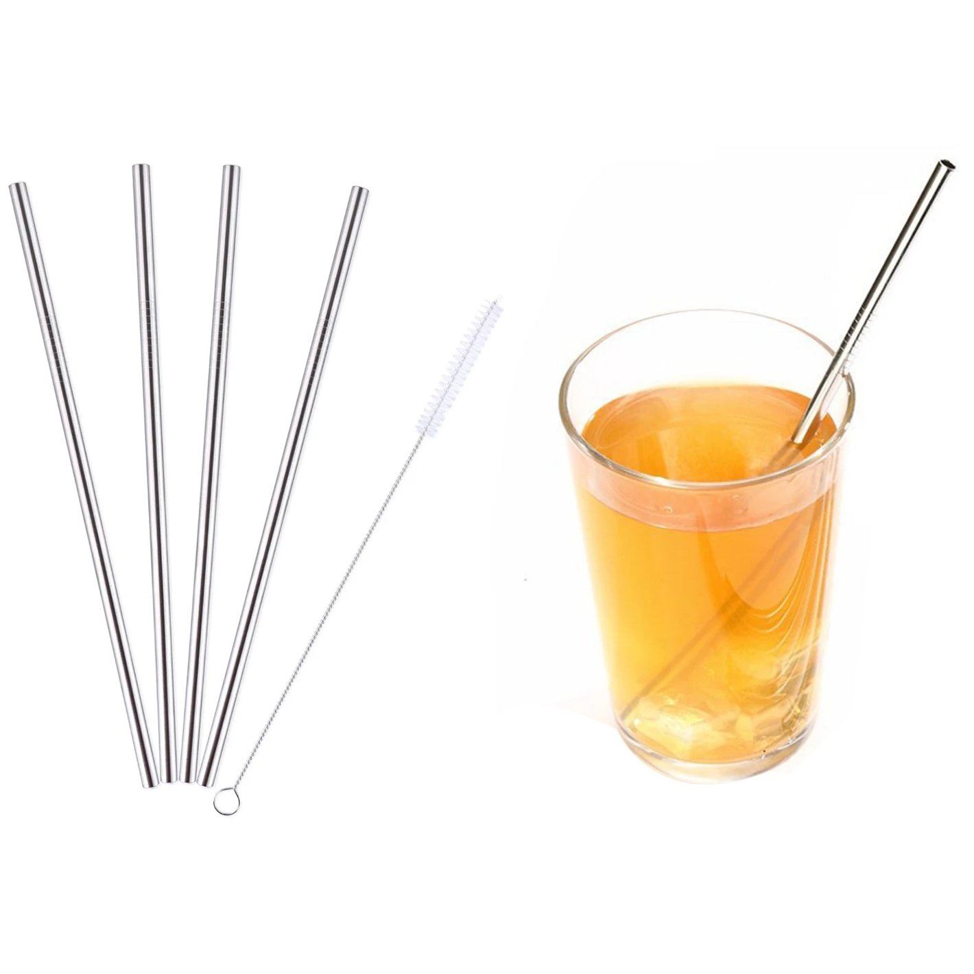 5-Pack: Stainless Steel Bend Or Straight Drinking Straws __stock:350 Kitchen & Dining refund_fee:800